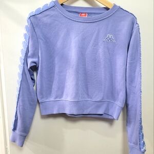 Kappa Cropped Sweatshirt Jumper Purple Size Medium Longsleeve